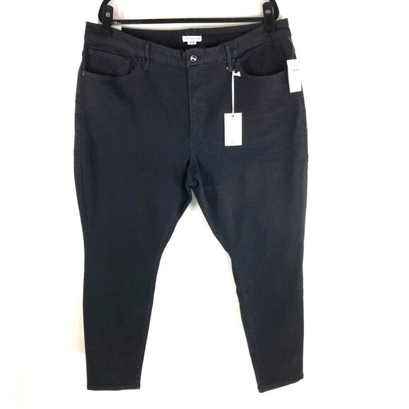 Good American Womens Good Legs Jeans Calik Denim Skinny Stretch Black 20-26